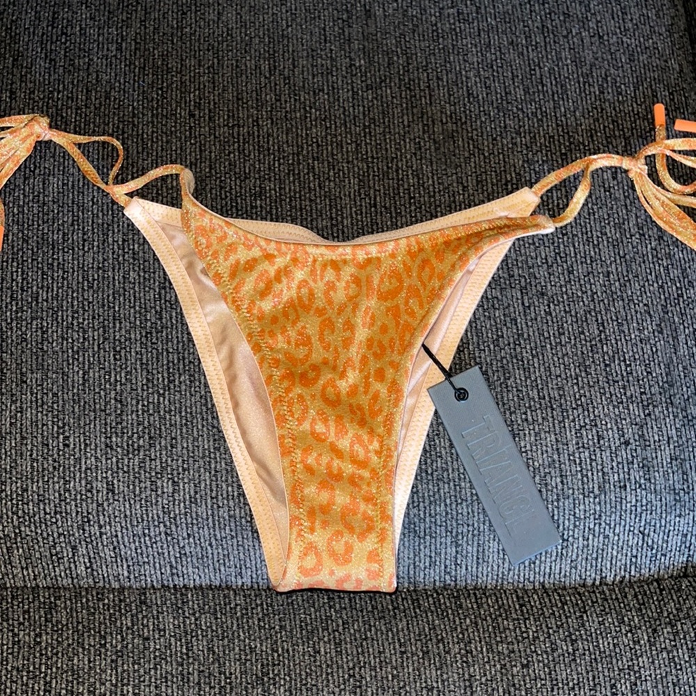 triangl swimwear Orange Leopard Tie-Side Bikini Bottom